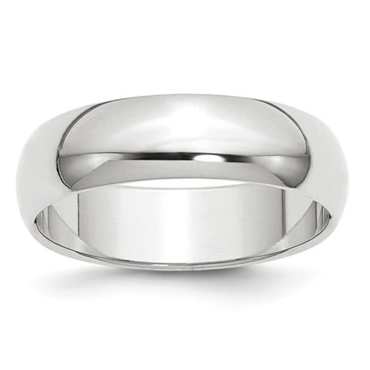 47705 14K WHITE GOLD 5.5MM HIGH POLISH( SIZE "7 1/2")   WEDDING BAND