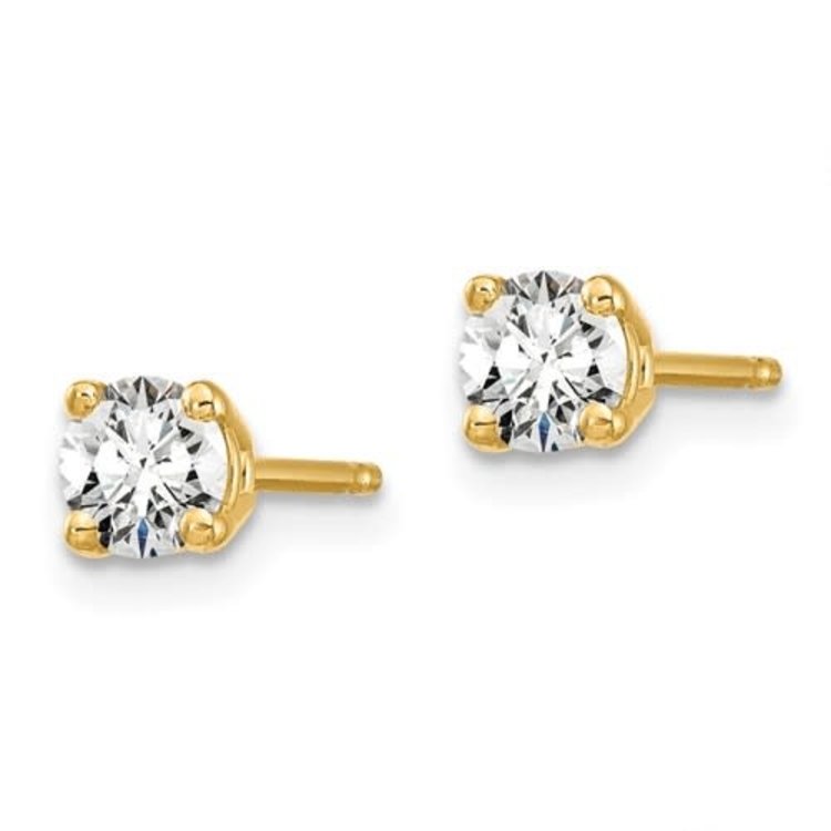 30638 14K YELLOW GOLD 3MM CUBIC ZIRCONIA STUDS