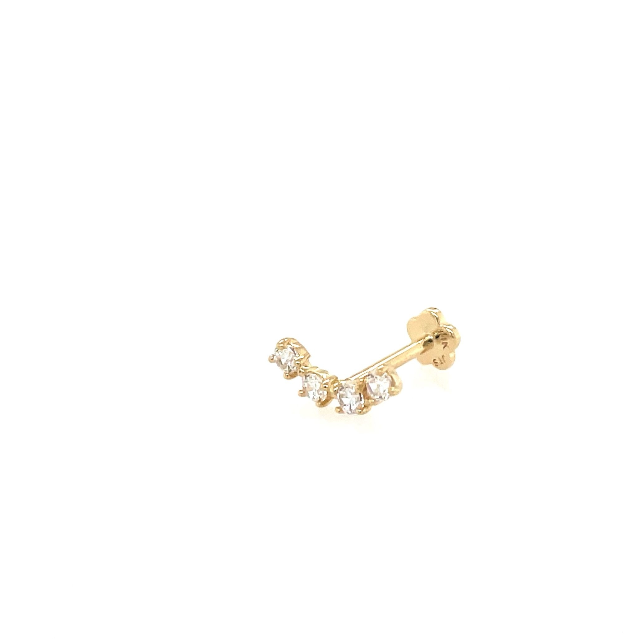 78080 14K YELLOW GOLD CUBIC ZIRCONIA 4 PRONG CURVED EAR STUD 78080 14K YELLOW GOLD CUBIC ZIRCONIA 4 PRONG CURVED EAR STUD