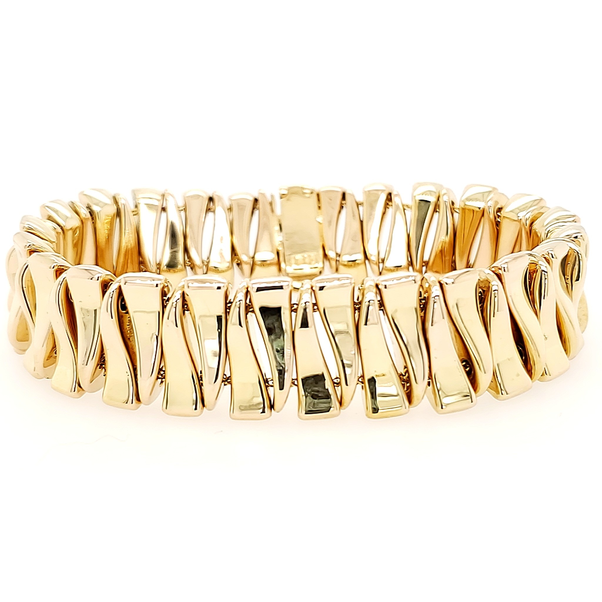 20175 18K YELLOW GOLD ALTERNATE WAVES DESIGN BRACELET 20175 18K YELLOW GOLD ALTERNATE WAVES DESIGN BRACELET