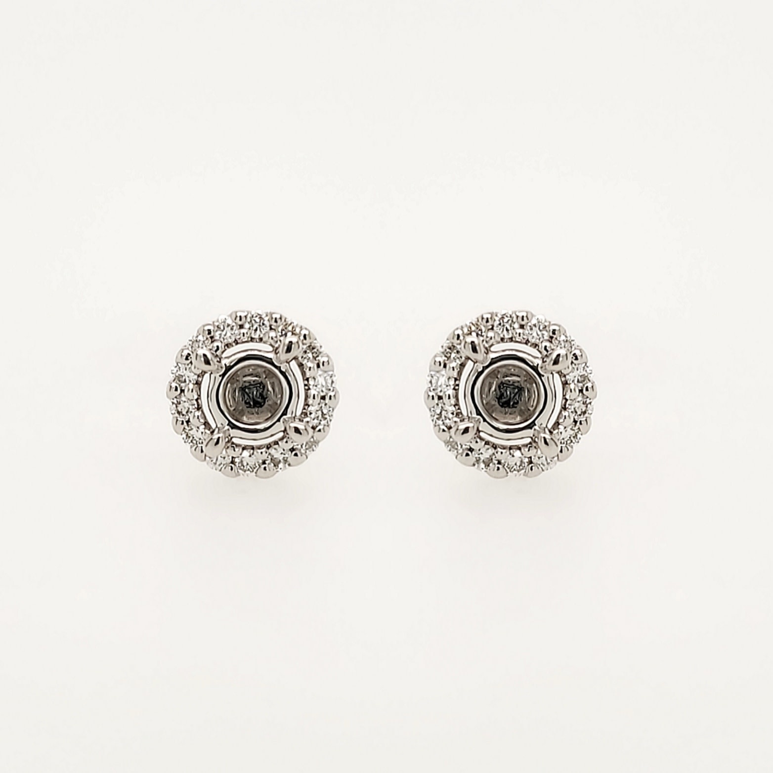 30641 18K WHITE GOLD .20 DIAMON HALO JACKETS EARRINGS