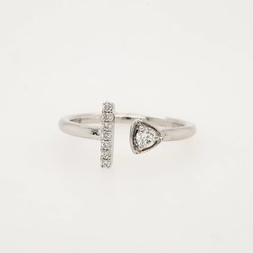 40130 18K WHITE GOLD .13CTW DIAMOND OPEN FASHION RING