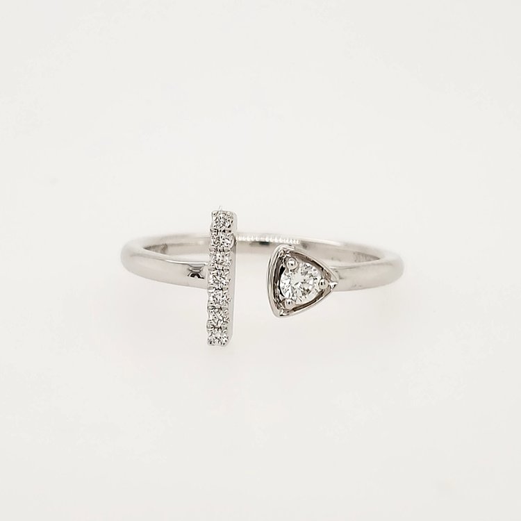 40130 18K WHITE GOLD .13CTW DIAMOND OPEN FASHION RING