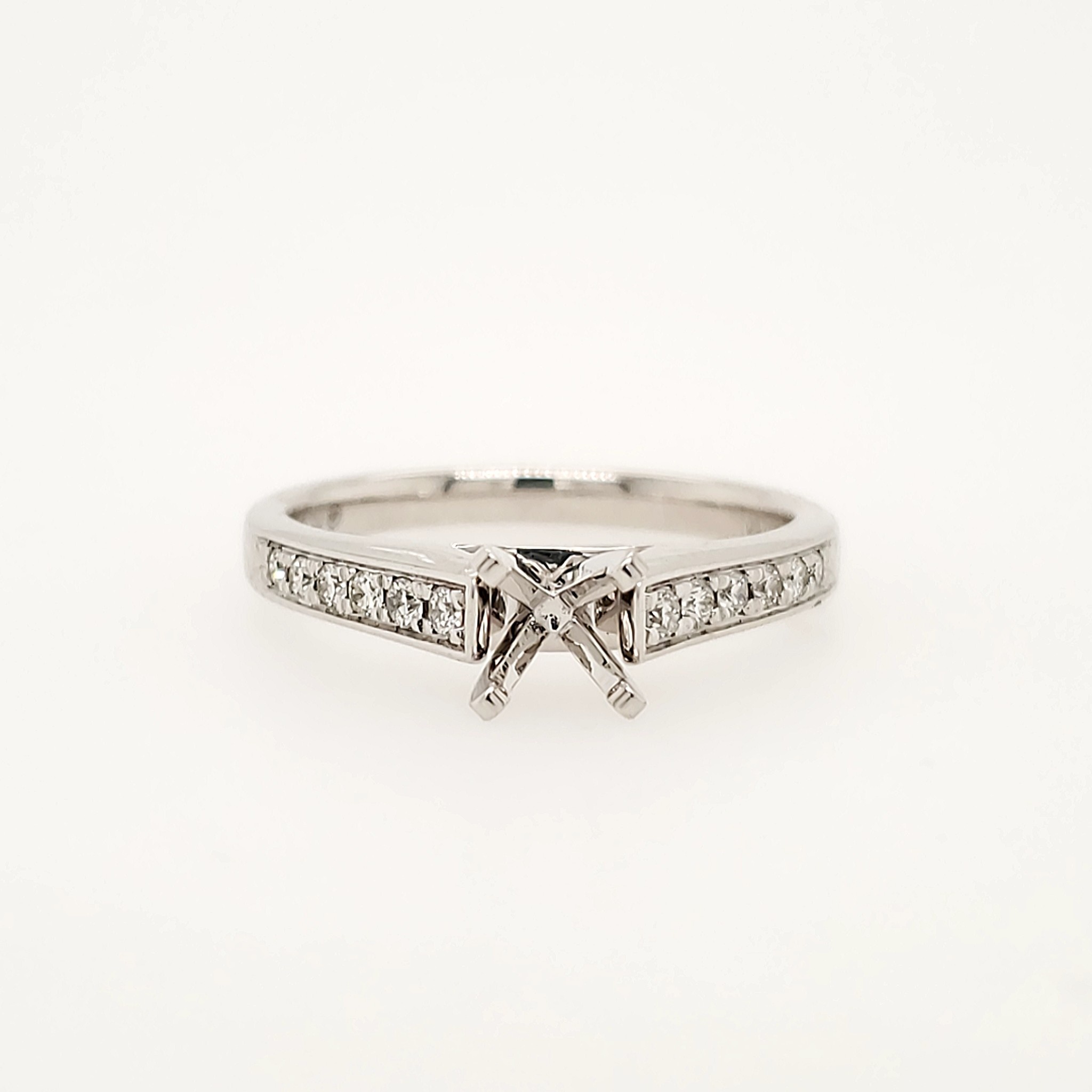 475087 18K WHITE GOLD .17CTW DIAMOND SHARED PRONG ENGAGEMENT SETTING RING