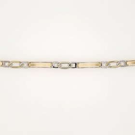 25110 14K 2 TONE OPEN  BAR FANCY LINK BRACELET