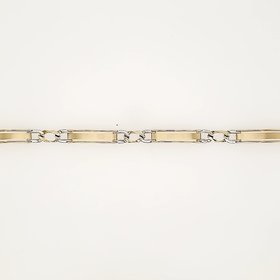 25109 14K 2 TONE BAR FANCY LINK BRACELET
