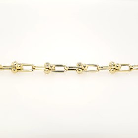 20187  14K YELLOW GOLD 5.75MM HIGH POLISH TIFFANY STYLE BRACELET