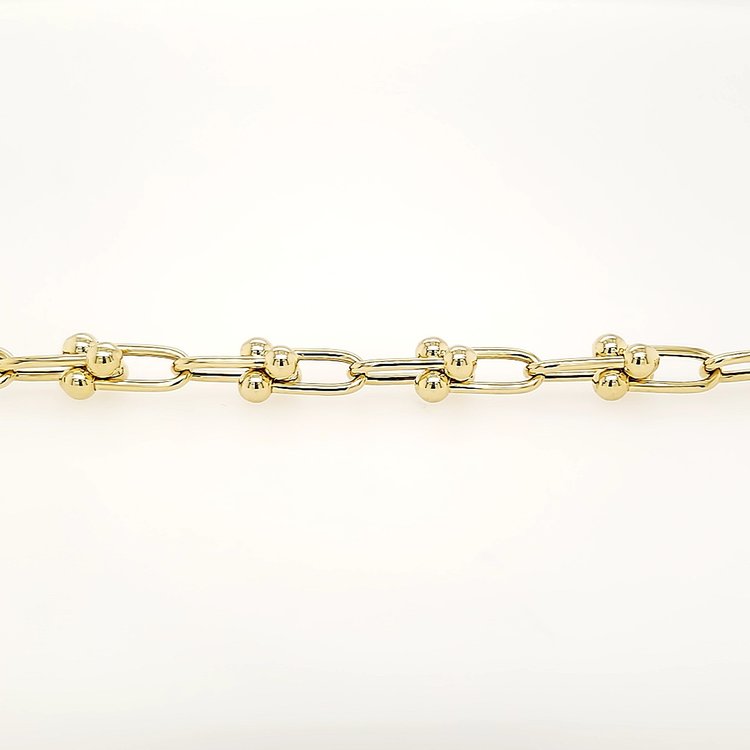 20187  14K YELLOW GOLD 5.75MM HIGH POLISH TIFFANY STYLE BRACELET
