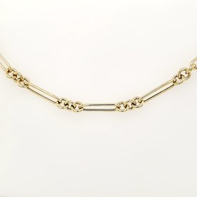 20184 14K YELLOW GOLD PAPER CLIP CABLE LINK BRACELET