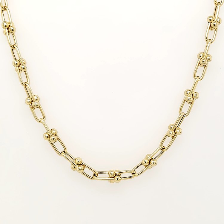 60065 14K YELLOW GOLD 24" 3.85MM HIGH POLISH TIFFANY STYLE NECKLACE
