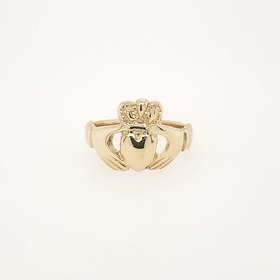 40149 14K YELLOW GOLD HIGH POLISH CLADDAGH RING (SIZE 7)