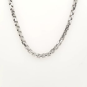 50230 14K WHITE GOLD  24" 2.2MM  ROUND BOX LINK CHAIN