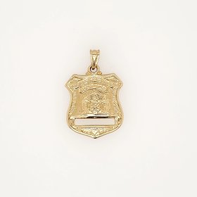 78085 14K YELLOW GOLD NYPD BADGE CHARM PENDANT