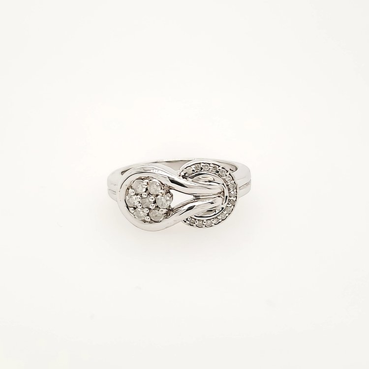 80186 STERLING SILVER GENUINE DIAMONDS RING