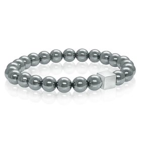 BB-52 STAINLESS STEEL ITALGEM BEAD GEY HEMATITE MATTE BRACELET