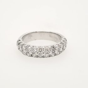 475149 14K WHITE GOLD 1.75CTW TWO ROW SHARED PRONG RING