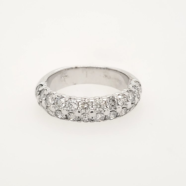 475149 14K WHITE GOLD 1.75CTW TWO ROW SHARED PRONG RING