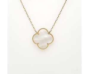 70265 14K YELLOW GOLD BLACK CLOVER NECKLACE