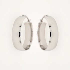 30763 14K 0.75''/ 6MM WIDE WHITE GOLD  HIGH POLISHED HOOPS
