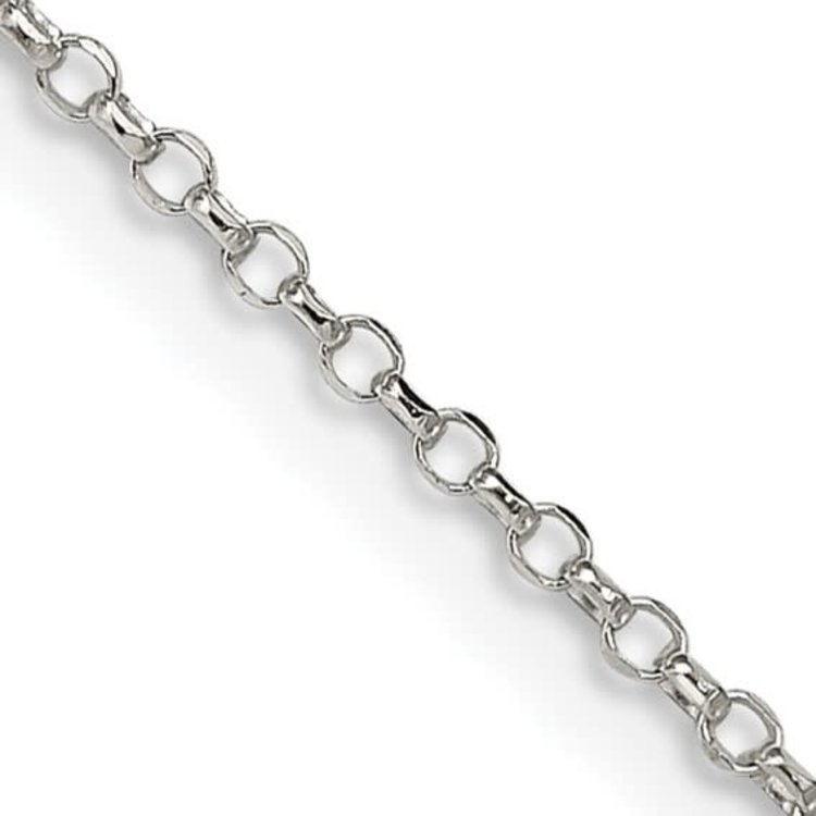 80197 STERLING SILVER 16" 1.5MM DIAMOND CUT CABLE CHAIN