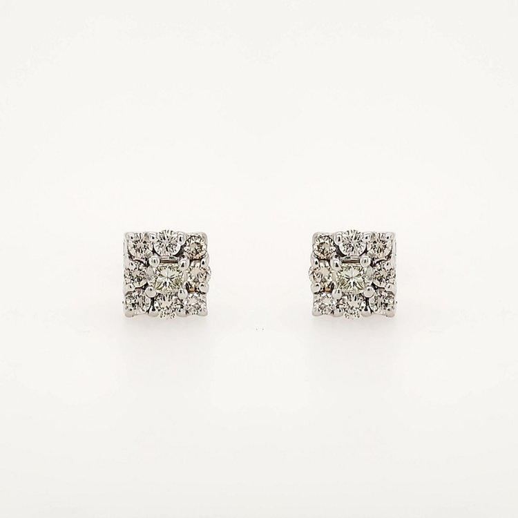 30780 14K WHITE GOLD .50CTW DIAMOND PRINCESS CUT CENTER STUDS