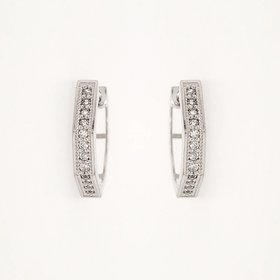 30818 14K WHITE GOLD CUBIC ZIRCONIA OCTOGON SHAPE CUBIC ZIRCONIA HUGGIES