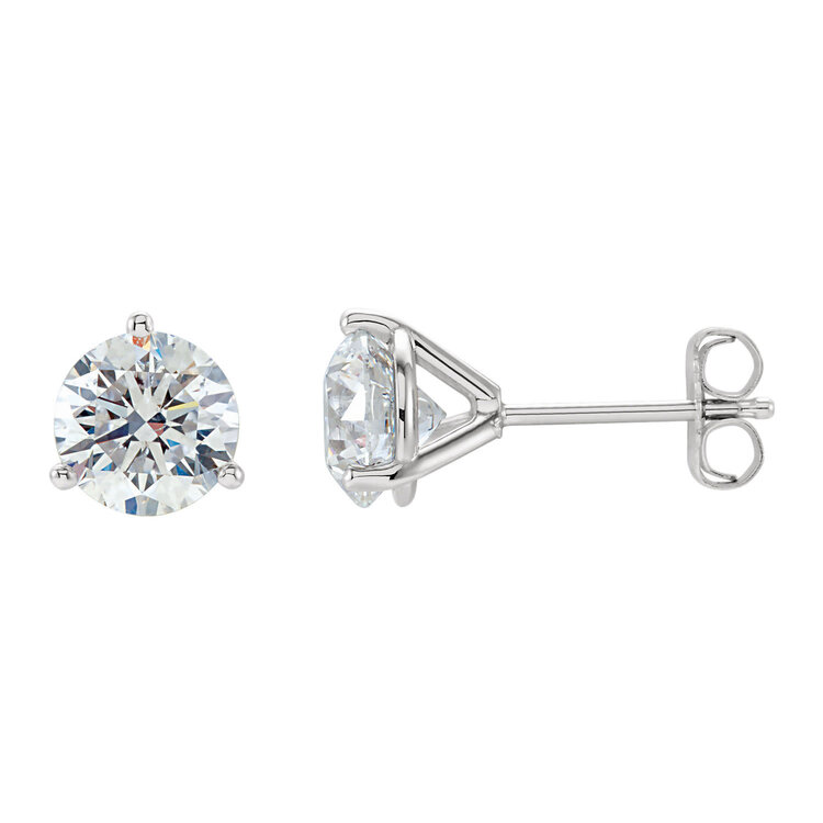 30835 14K WHITE GOLD 4MM .50TCW LAB GROWN DIAMOND MARTINI SET STUDS