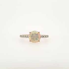 40214 14K ROSE GOLD.15TCW 6.5 MM FIRE OPAL RING
