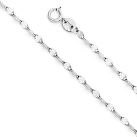 50257 14K WHITE GOLD 18" 2MM  FLIP GUCCI STYLE CHAIN