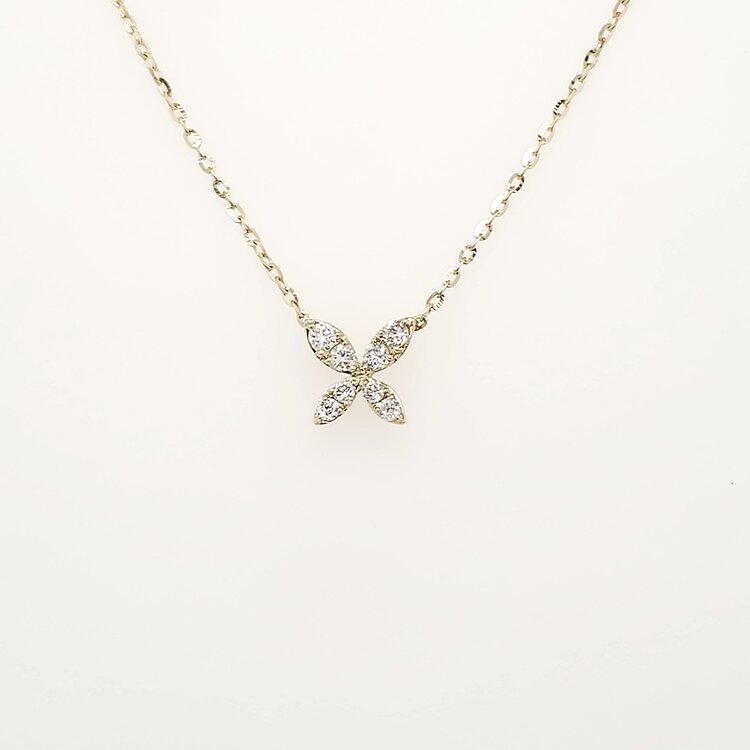 70292 14K YELLOW GOLD .16TCW DIAMOND BUTTERFLY NECKLACE WITH ADJUSTABLE SIZE CHAIN