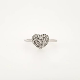 40232 10K WHITE GOLD .25TCW DIAMOND CLUSTER HEART HALO RING