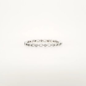 40227 10K WHITE GOLD .08TCW LAB GROWN DIAMOND ETERNITY OVAL DESIGN RING