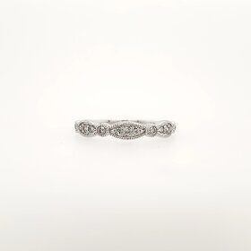 475162 14K WHITE GOLD .25TCW DIAMOND MILGRAIN DESIGN WEDDING BAND