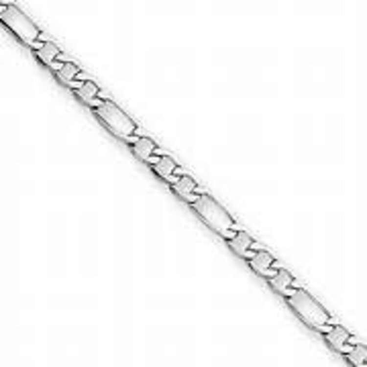 50283 14K WHITE GOLD 22" 3MM FIGARO LINK CHAIN