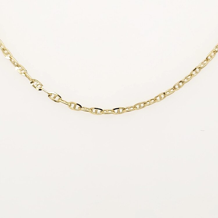 50267 14K YELLOW GOLD 16"THIN IN/OUT FANCY GUCCI LINK CHAIN
