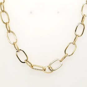 60093 14K YELLOW GOLD 7.75MM 18" PAPERCLIP NECKPIECE