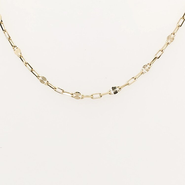 50271 14K YELLOW GOLD 18" THIN FLIP WITH CABLE LINK CHAIN