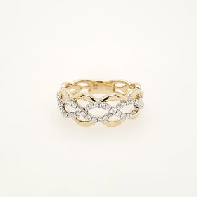 40235 14K YELLOW GOLD .29CTW DIAMOND INFINITY DESIGN CUT OUT LADIES RING