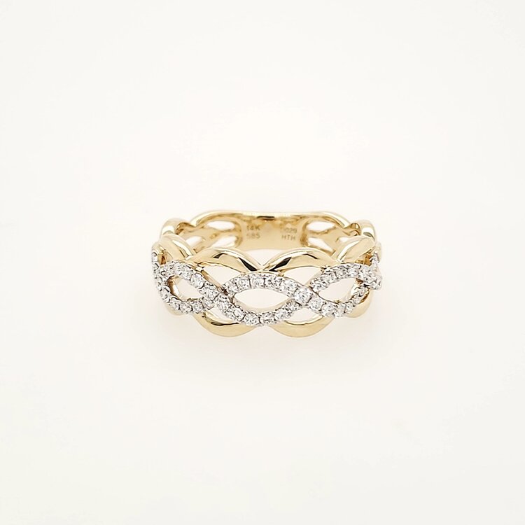 40235 14K YELLOW GOLD .29CTW DIAMOND INFINITY DESIGN CUT OUT LADIES RING