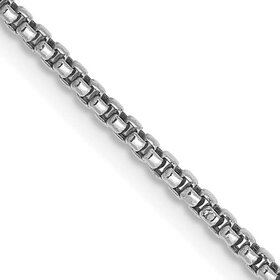 50287 14K WHITE GOLD 24" 2.5MM  ROUND BOX  LINK CHAIN