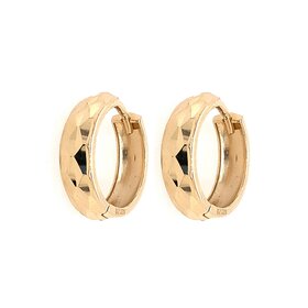 30935 14K YELLOW GOLDN0.60" 3.85MM  DIAMOND CUT HUGGIES