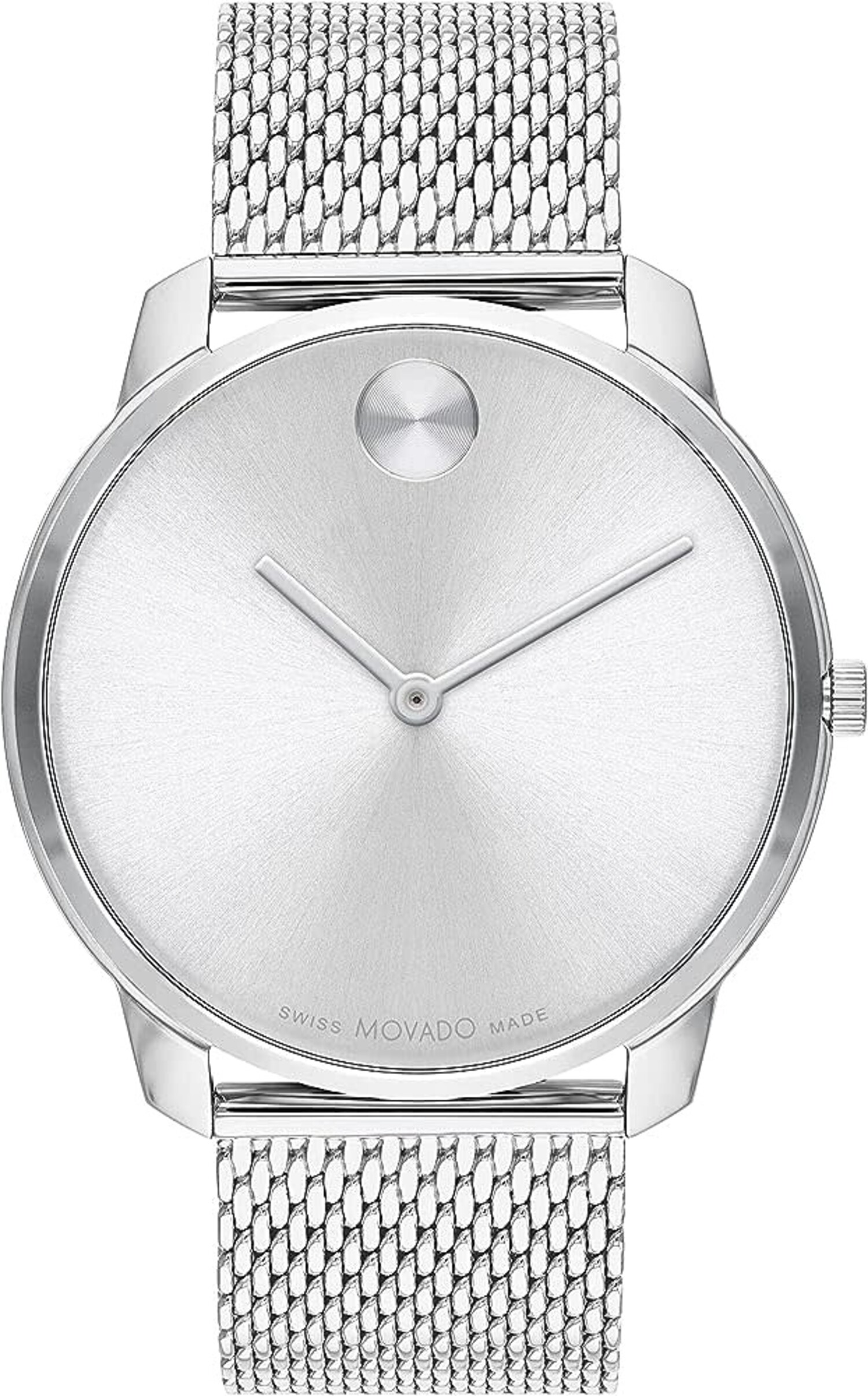 Silver-Tone Stainless Steel Mesh Bracelet Watch Peugeot Mens Watch Silver Steel Mesh Mesh Bracelet with  main image 4