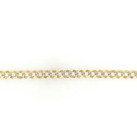 50304 14K TWO TONE 24"  3.65MM DIAMOND CUT CUBAN LINK CHAIN