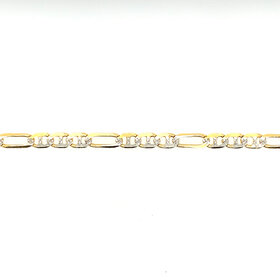 50300 14K TWO TONE 20" 3.35MM DIAMOND CUT FIGARUCCI LINK CHAIN