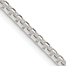 80265 STERLING SILVER 22" 3.6MM ROUND BOX CHAIN