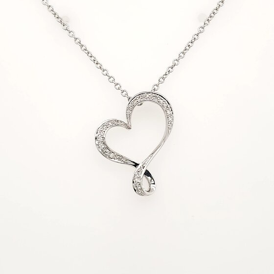 Effy Novelty 14K White Gold Black Enamel & Diamond Heart Pendant, 0.18 –  effyjewelry.com