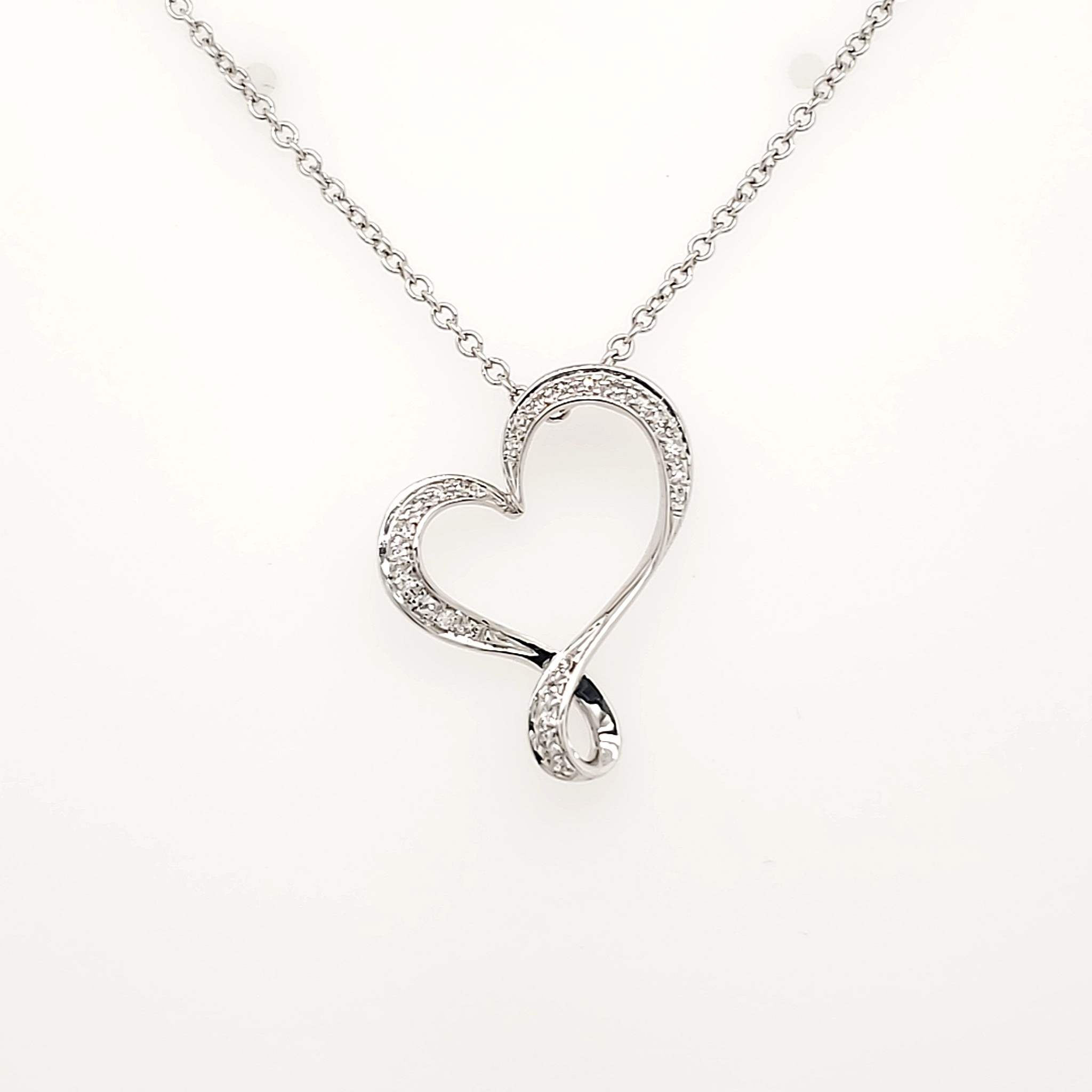 Effy Sterling Silver & CT. T.W. Diamond Heart Pendant Necklace | The Pen  Centre