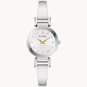 bulova 042429594548 BULOVA SILVER TONE DIAL BANGLE MARC ANTHONY COLLECTION LADIES WATCH