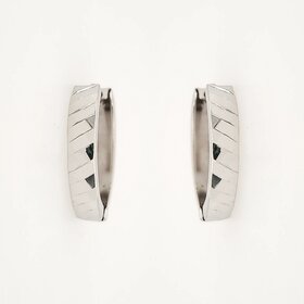 30981 14K WHITE GOLD 0.70" 3.35MM  DIAMOND CUT HOOPS