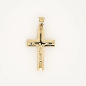 77249 14K YELLOW GOLD 1.5" 3D  CRUCIFIX